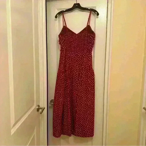 Rebecca Taylor blurry heart silk midi dress in red - Picture 8 of 13